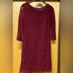 RN Studio burgundy lace dress size 8